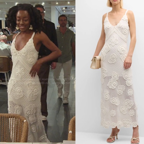 LOVESHACKFANCY Rohesia Appliquéd Crochet Dress - Picture 5 of 14